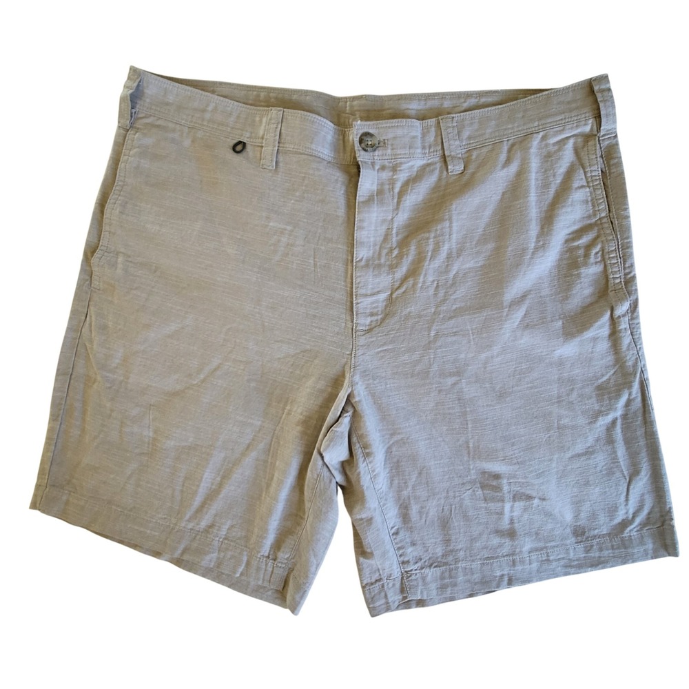 Eddie‎ Bauer Shorts Mens 36 Khaki Tan Specialty Dyed Cotton Slub Flat Front
